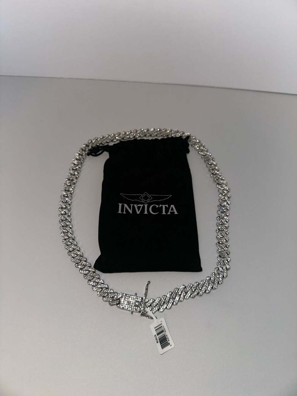 Invicta Elements Iced Out Cuban Chain Necklace 550mm Silver